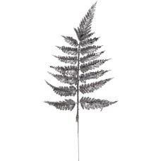 Silver Glittered Leather Fern Spray, 14 Inches (Lot of 1 Bunch - 12 Pcs. Per Bunch) SALE ITEM